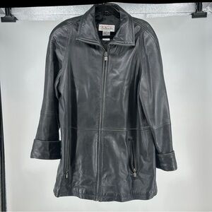 Talbots Large Black Leather Jacket Y2K 90’s‎ Vintage